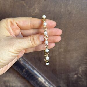 14K Gold Plated Elegant Gold and Pearl Bracelet